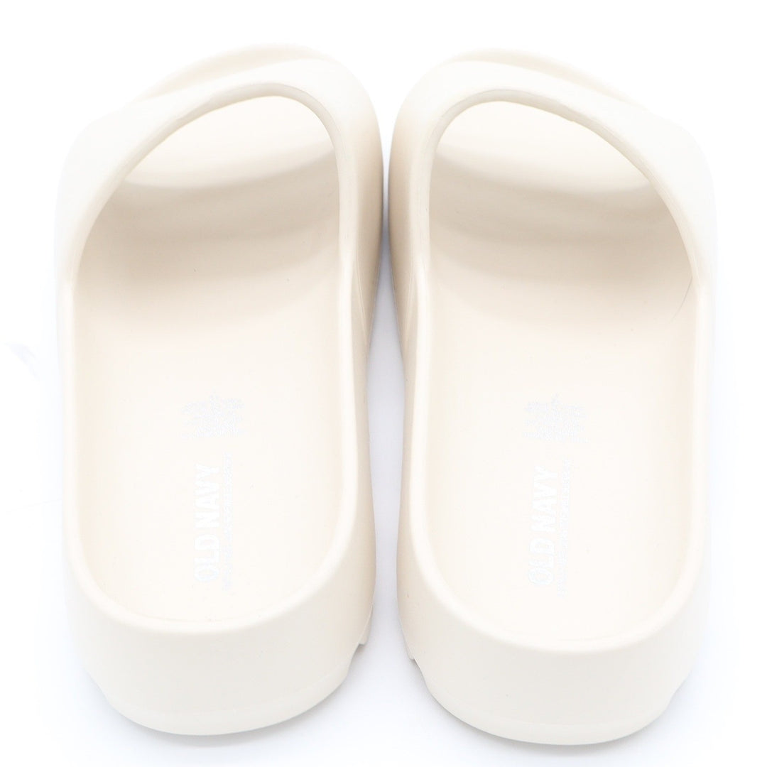 Old Navy Cream Platform Slide Sandals Women Size 7 Lug Sole Foam
