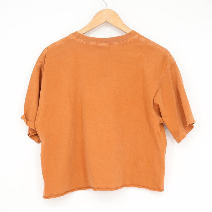 Authentic Pigment Rick's Cafe Jamaica Graphic T-Shirt Orange Cropped Boxy Medium