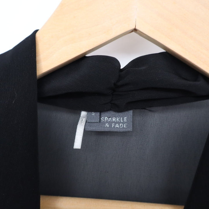Sparkle & Fade Surplice Dress Womens S Black Pleated V-Neck Sleeveless Outdoor