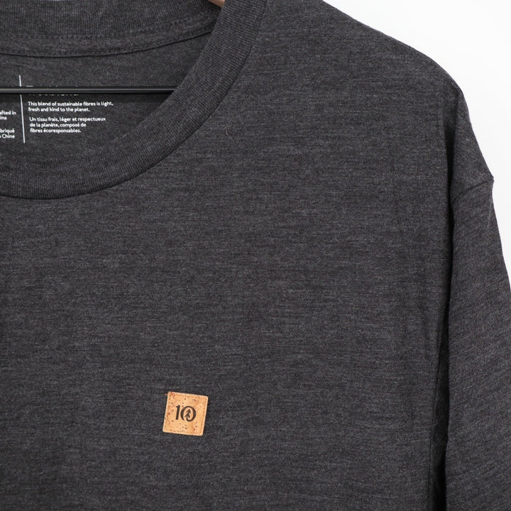 Tentree Treeblend Mens XXL Charcoal Heather Grey Short Sleeve T-Shirt Cork Logo