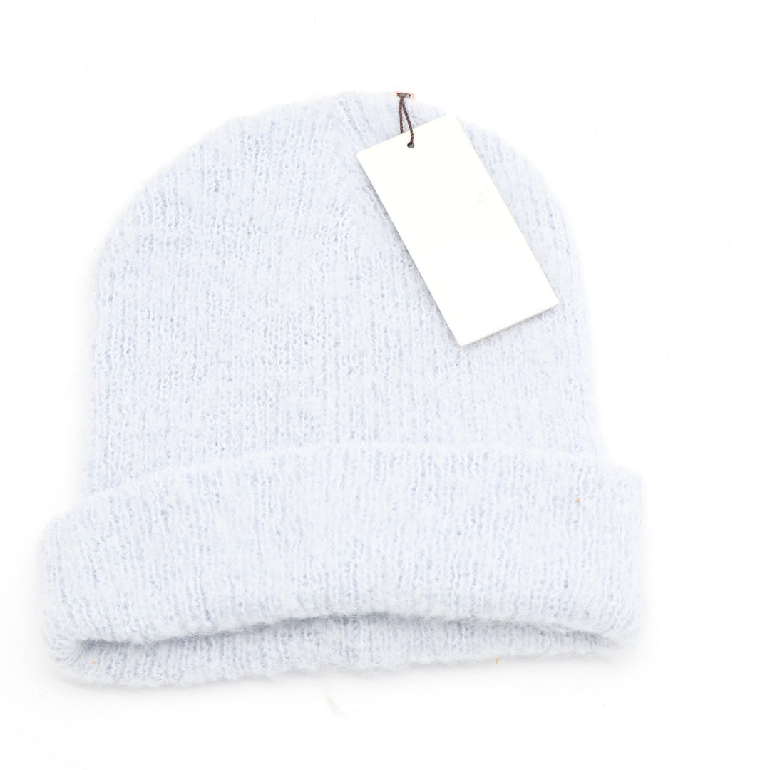 CALIA Luxe Beanie Light Blue Fuzzy Knit Cuffed Winter Hat