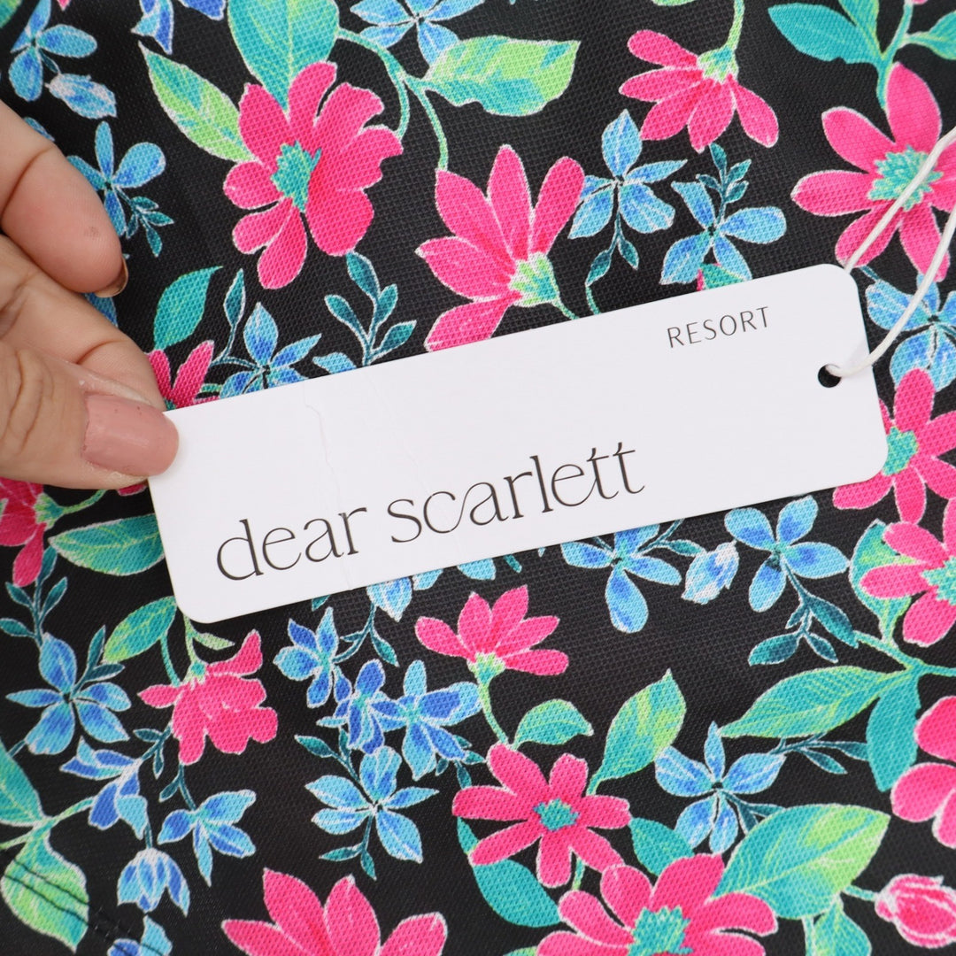 Dear Scarlett Resort Floral Skort Womens Large Black Pink Active Golf
