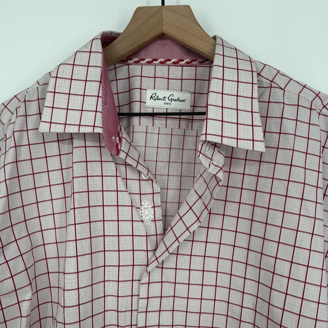 Robert Graham Shirt Mens Large Multicolor Plaid Knowledge Wisdom Faith Button Up