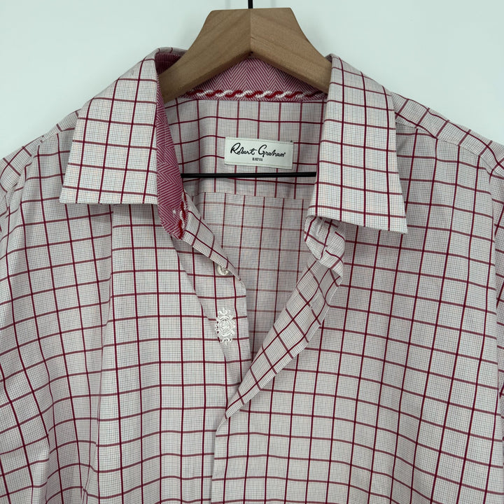Robert Graham Shirt Mens Large Multicolor Plaid Knowledge Wisdom Faith Button Up