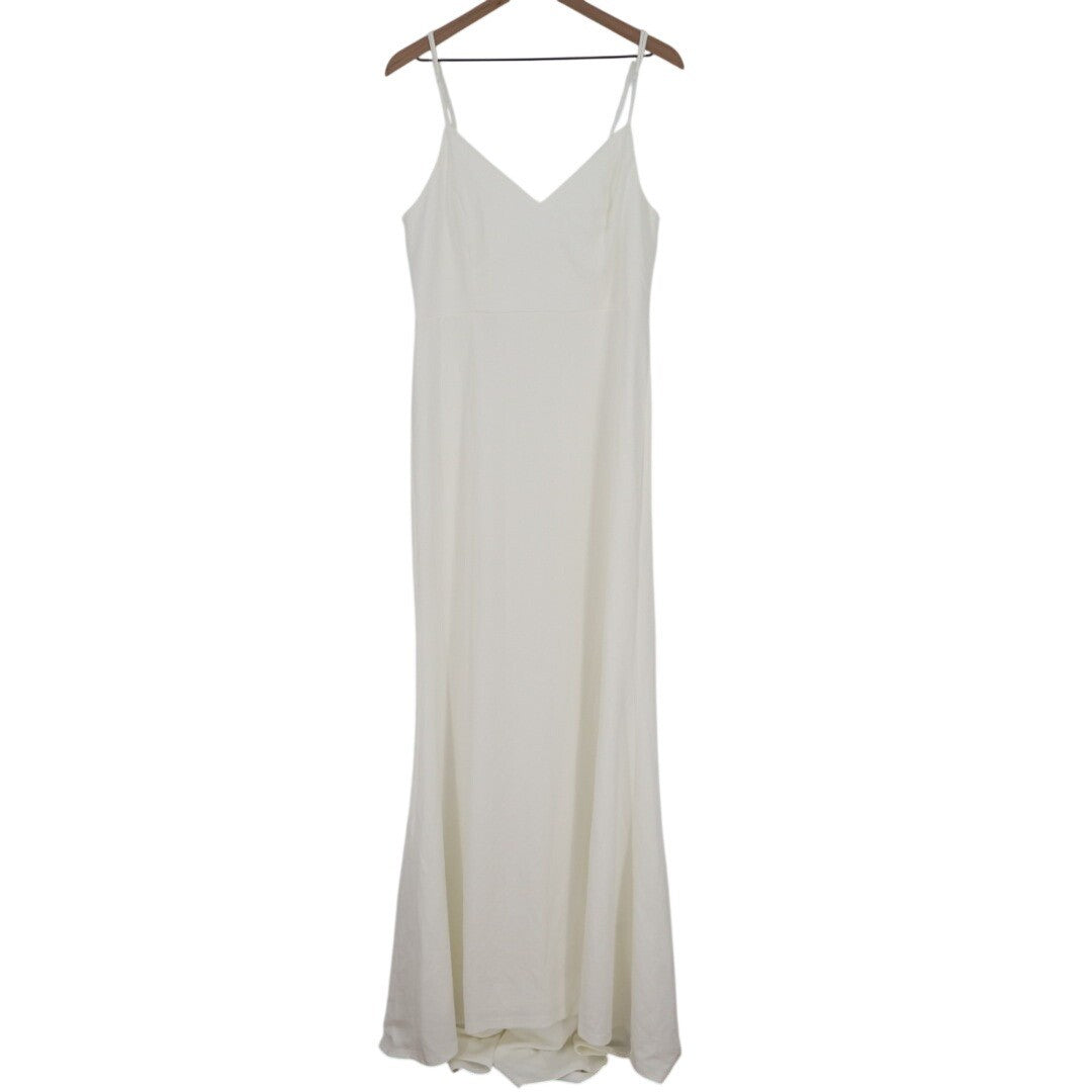 Lulus Feeling of Forever Maxi Dress Womens XL White Back Button Spaghetti Strap