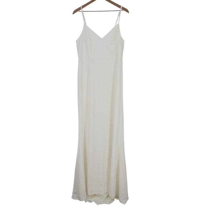 Lulus Feeling of Forever Maxi Dress Womens XL White Back Button Spaghetti Strap