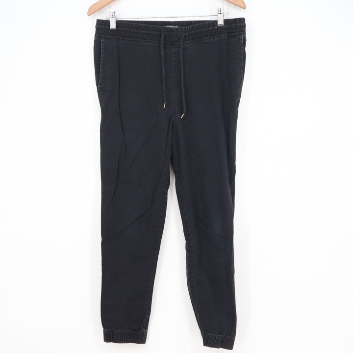 Elwood Mens Black White Side Stripe Jogger Pants Size M Cotton Blend