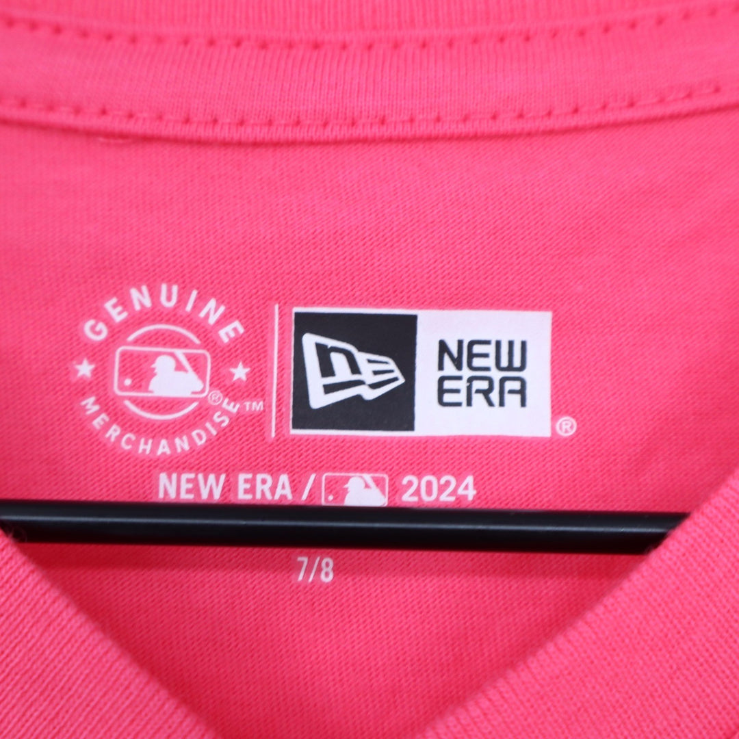 New Era Boston Red Sox Girls Pink Sequin V-Neck T-Shirt Size 7/8 NWT 823AA42