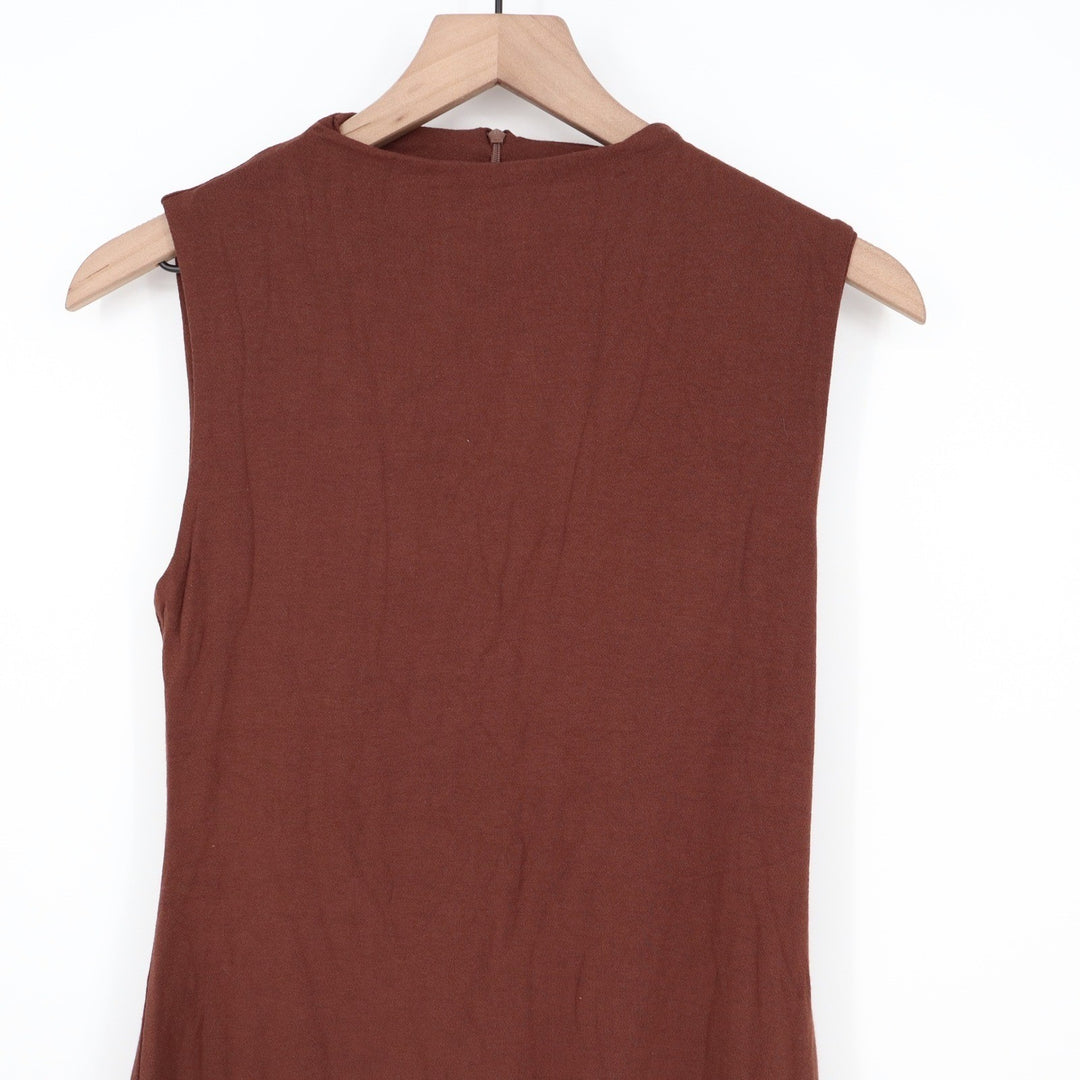 Naked Wardrobe Mock Neck Sleeveless Biker Romper Brown XL