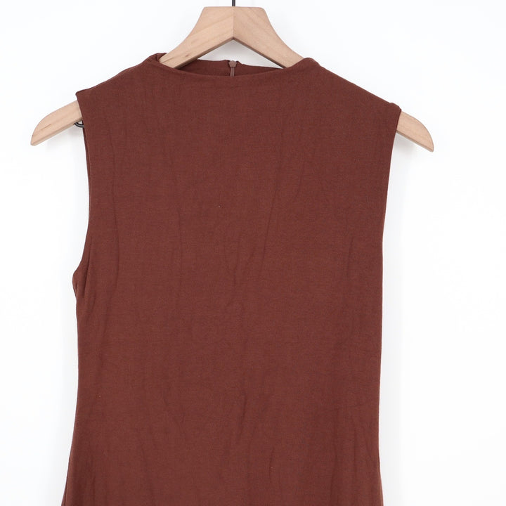 Naked Wardrobe Mock Neck Sleeveless Biker Romper Brown XL