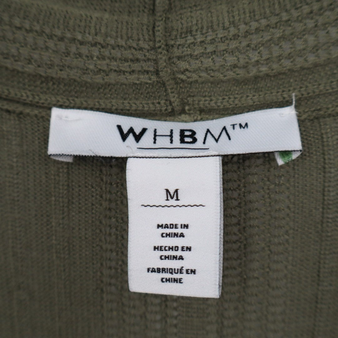 White House Black Market Cardigan Sweater Womens M Olive Green Knit Long Sleeve