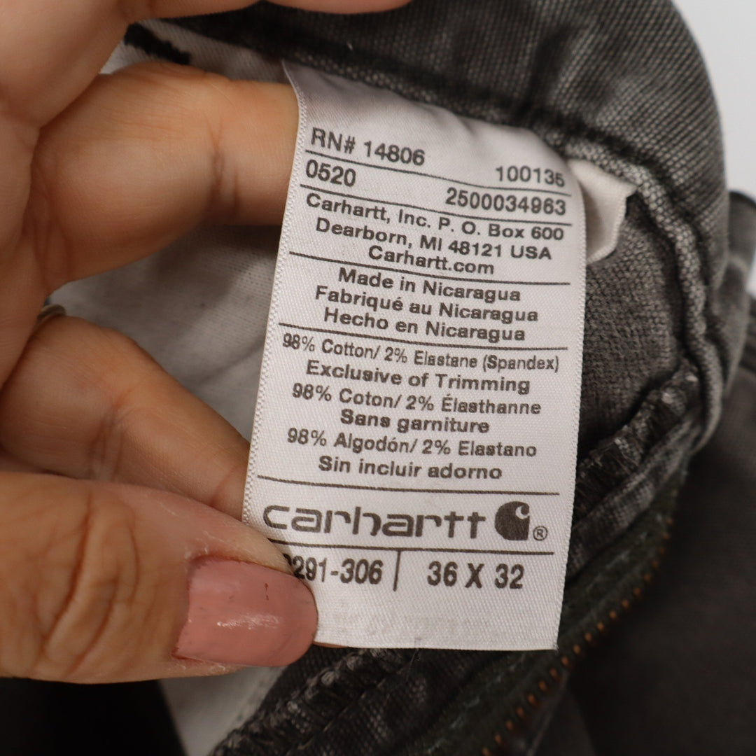 Carhartt Mens Relaxed Fit Canvas Work Pants Grey 36x32 Carpenter Utility