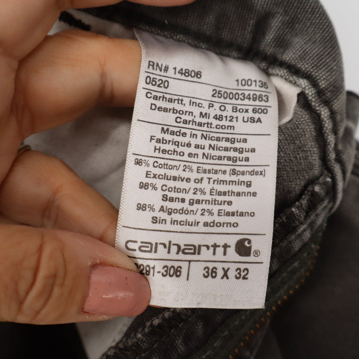 Carhartt Mens Relaxed Fit Canvas Work Pants Grey 36x32 Carpenter Utility