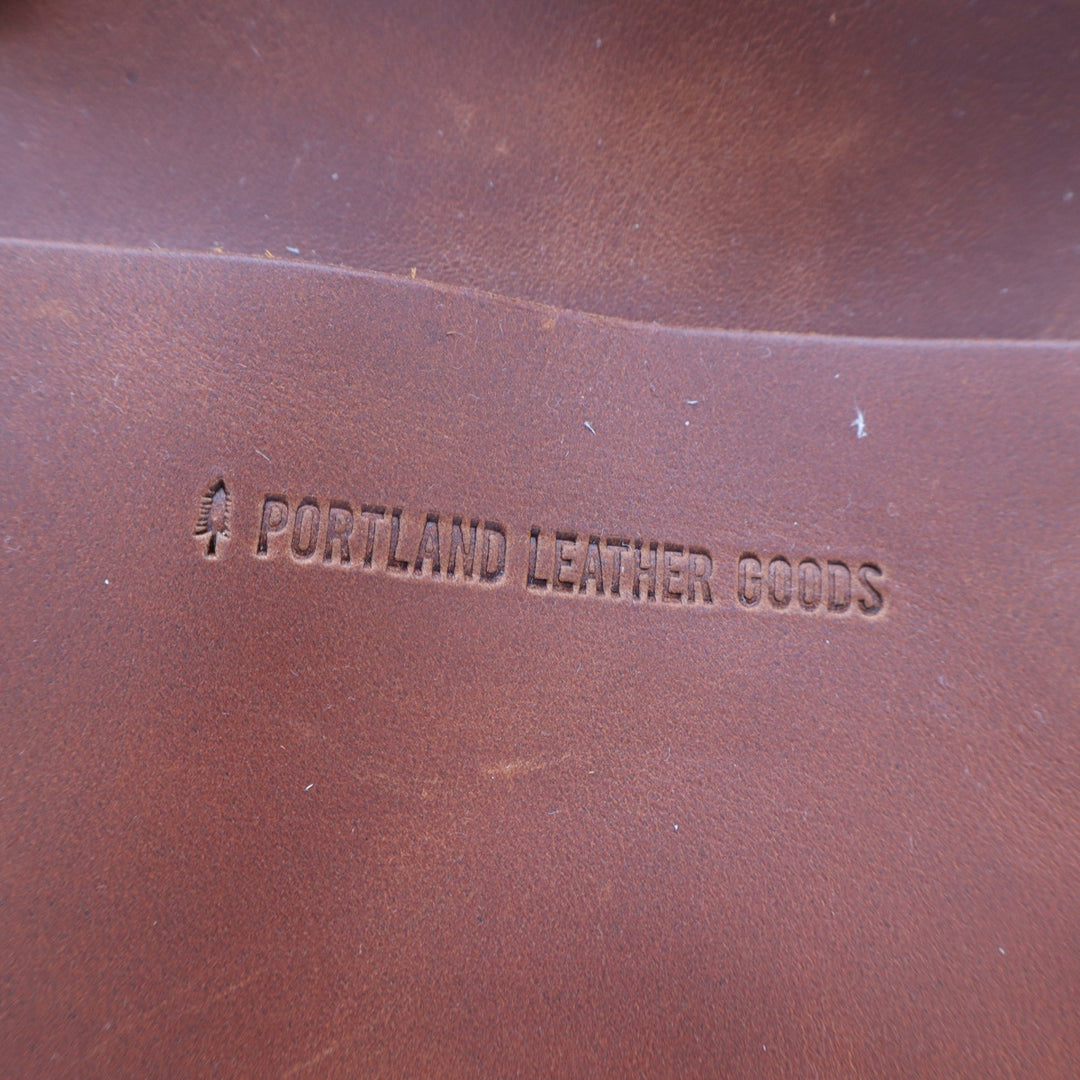 Portland Leather Goods Mini Crossbody Tote Bag Cognac Brown Leather Handbag