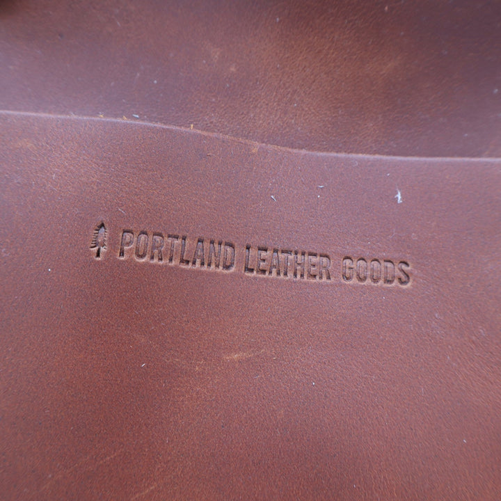 Portland Leather Goods Mini Crossbody Tote Bag Cognac Brown Leather Handbag