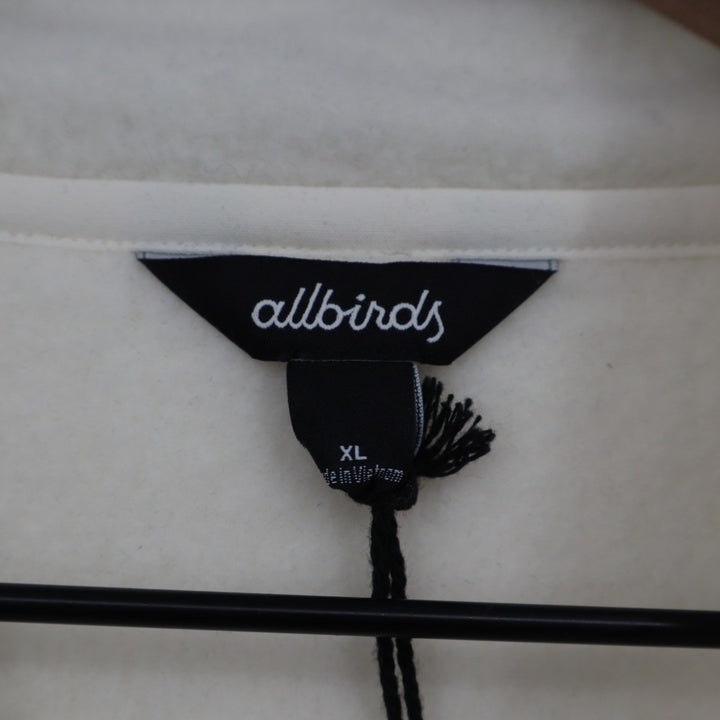 Allbirds Fluff Fleece Jacket Mens XL Cream Pockets Quarter Snap Outdoor Wear