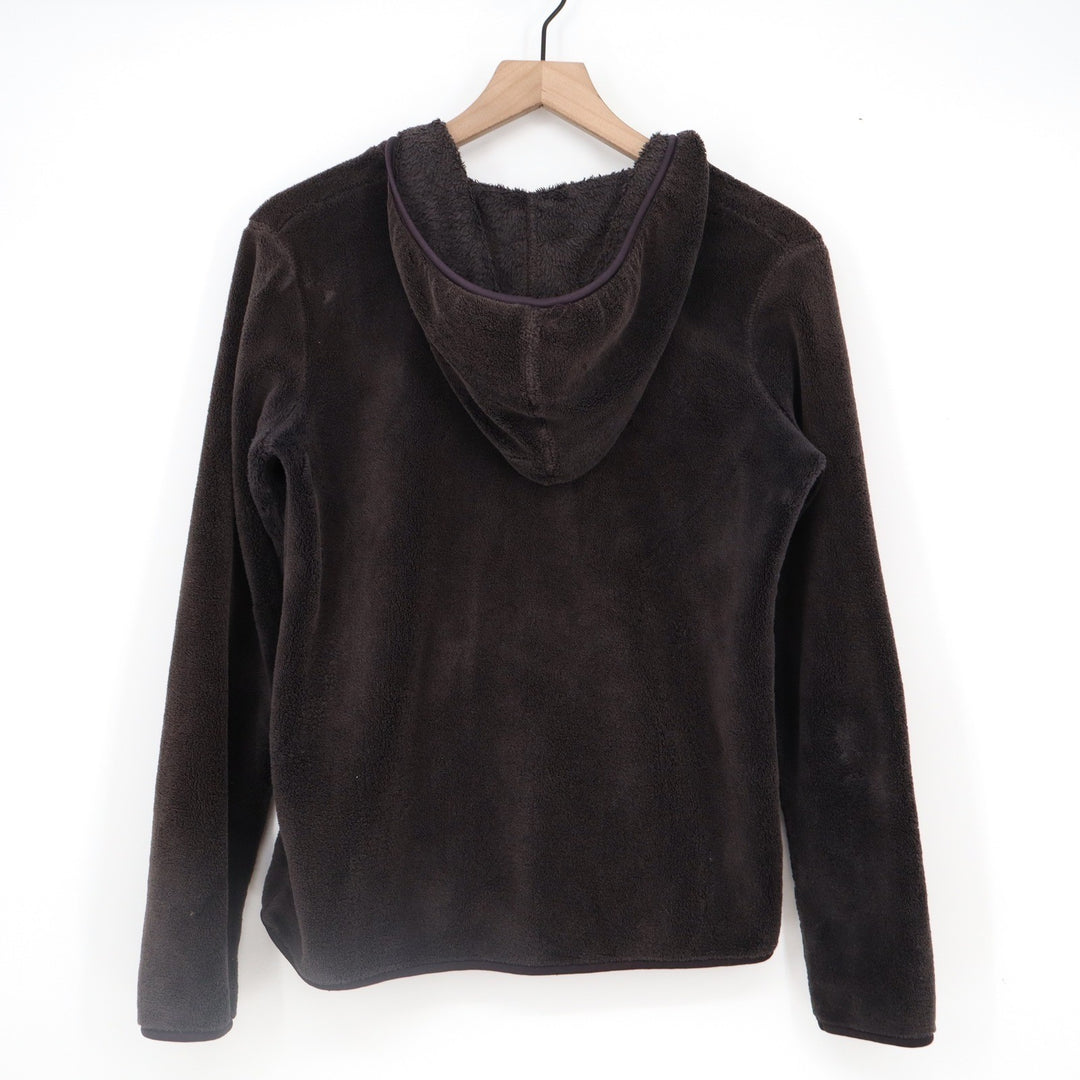 Jason Maxwell Womens Dark Brown Fleece Full Zip Hooded Jacket Small