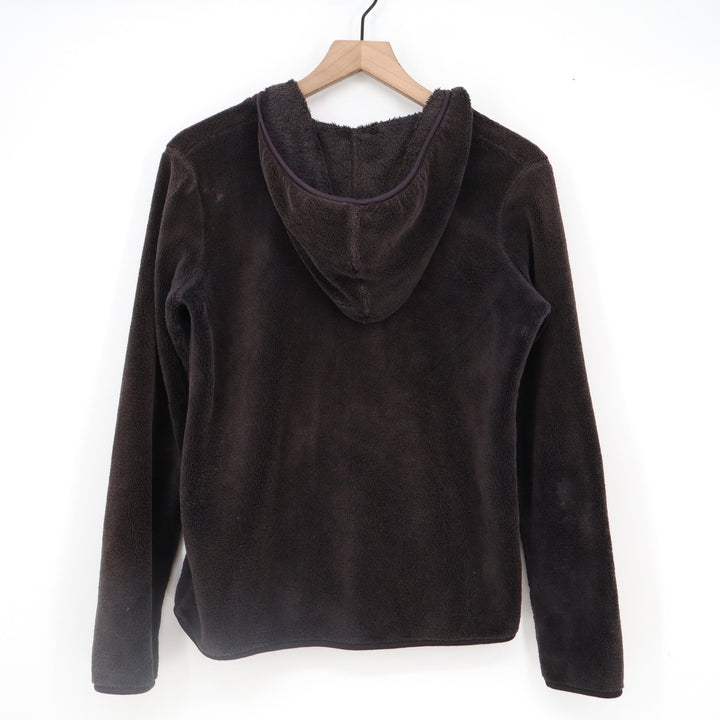 Jason Maxwell Womens Dark Brown Fleece Full Zip Hooded Jacket Small