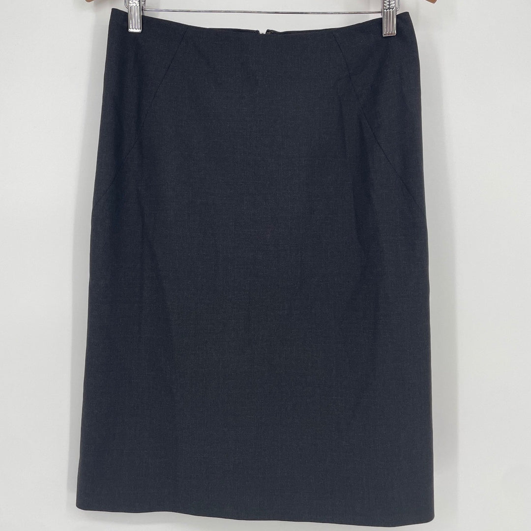 Theory Women's Charcoal Grey Wool Blend Pencil Skirt Size 4