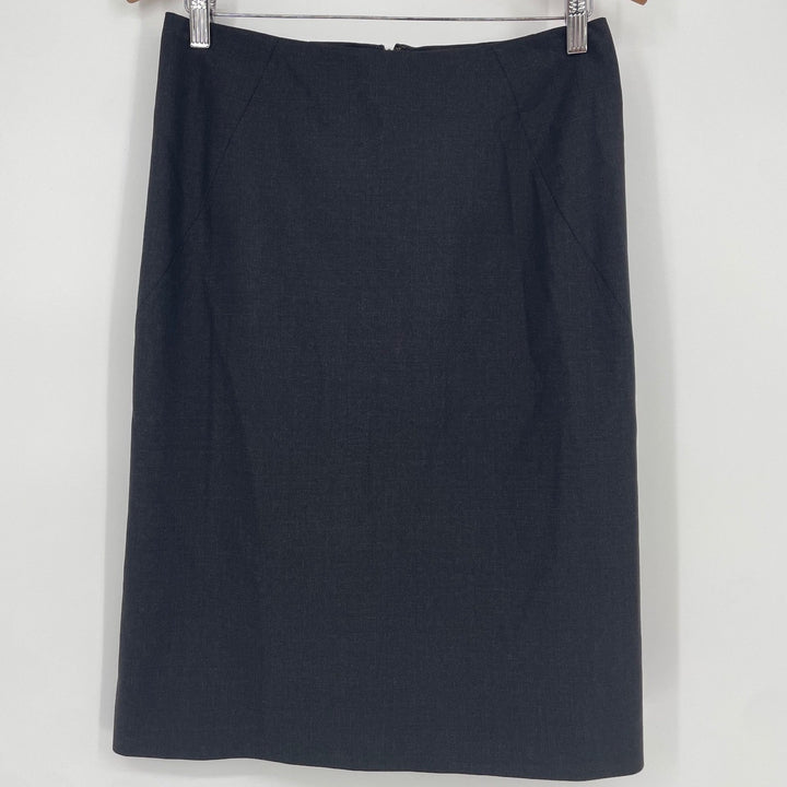 Theory Women's Charcoal Grey Wool Blend Pencil Skirt Size 4