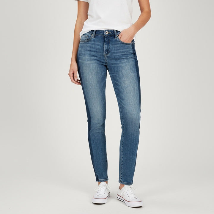 BLANKNYC The Reade Crop Skinny Jeans Blue Denim Colorblock Size 29