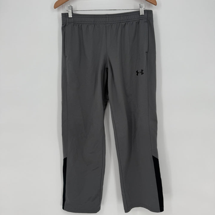 Under Armour Brawler Pants Boys YXL Gray Logo Straight Leg Drawstring Athletic
