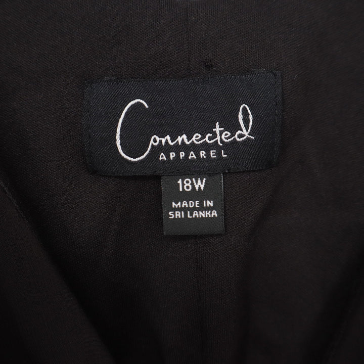 Connected Apparel Dress Womens 18W Black Ruffle V-Neck Maxi Excellent