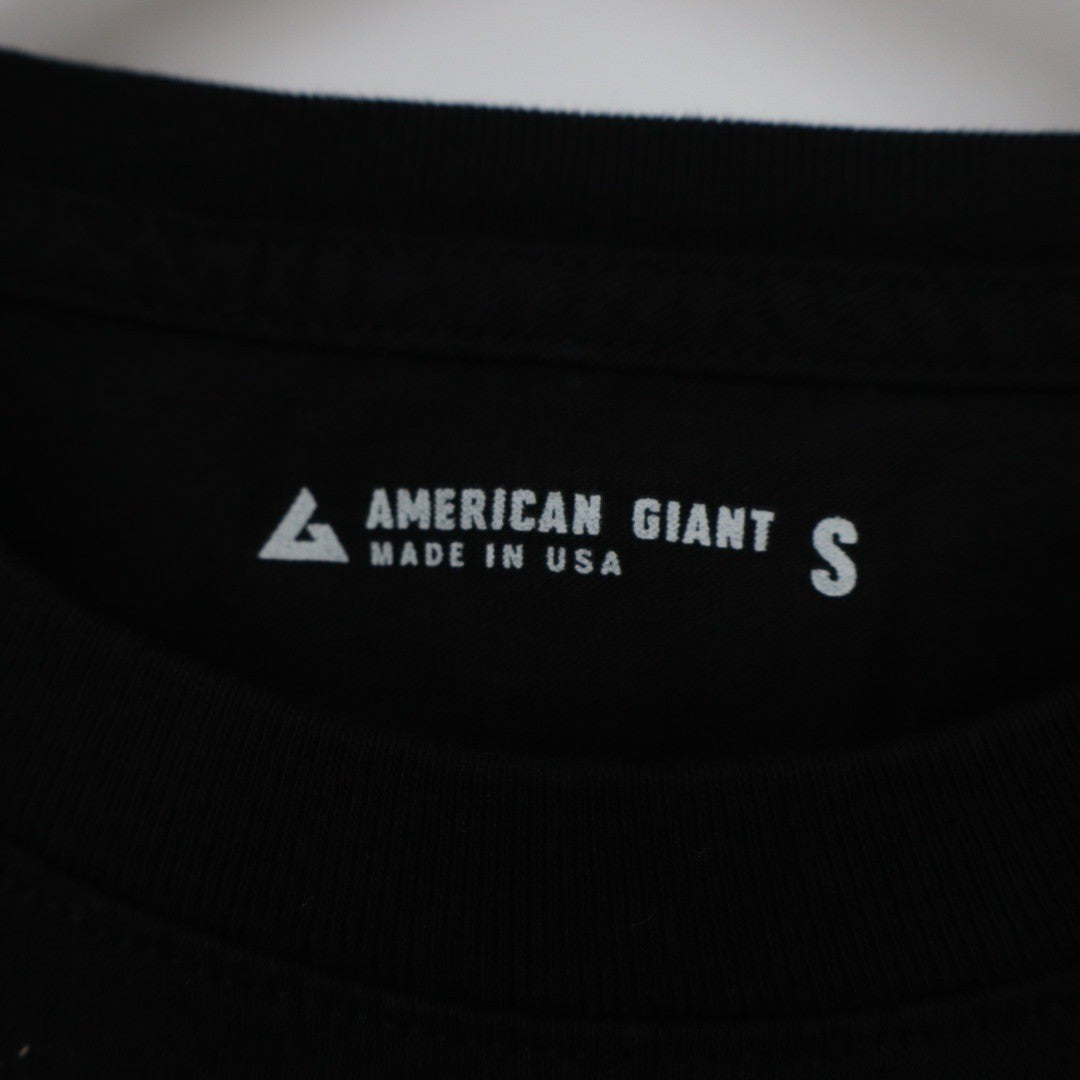 American Giant Classic Black Crew Neck T Shirt Made in USA Size S