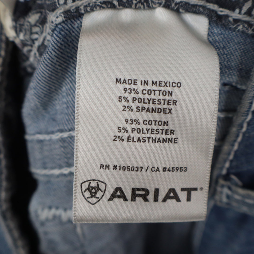 Ariat Real Denim Womens 28R Medium Wash Straight Leg Embroidered Jeans