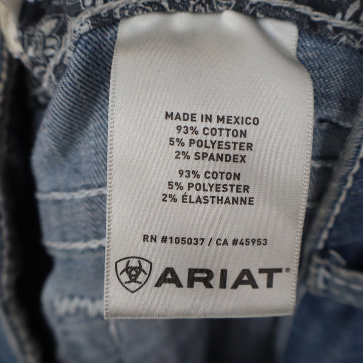 Ariat Real Denim Womens 28R Medium Wash Straight Leg Embroidered Jeans