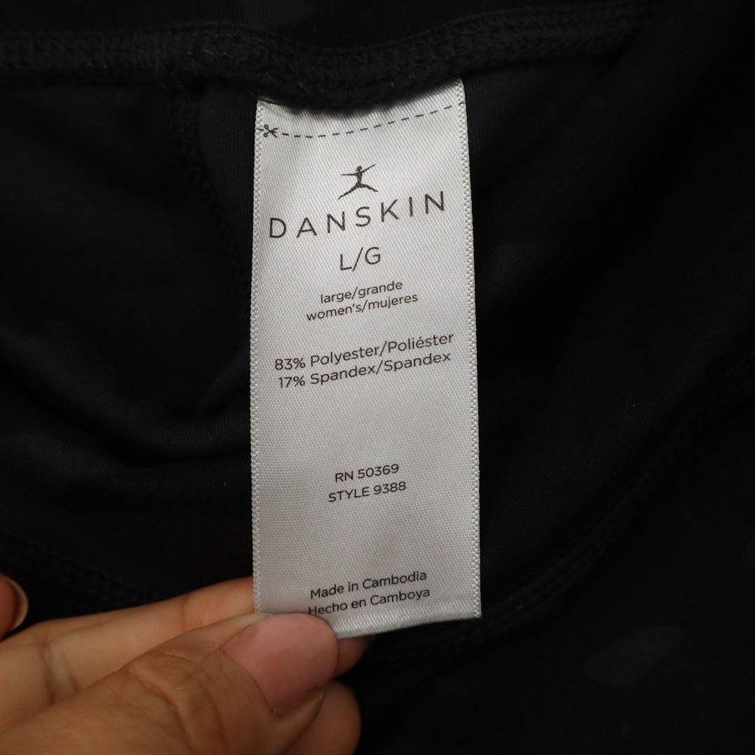 Danskin Womens Black Camo High Waisted Pocket Leggings Size L