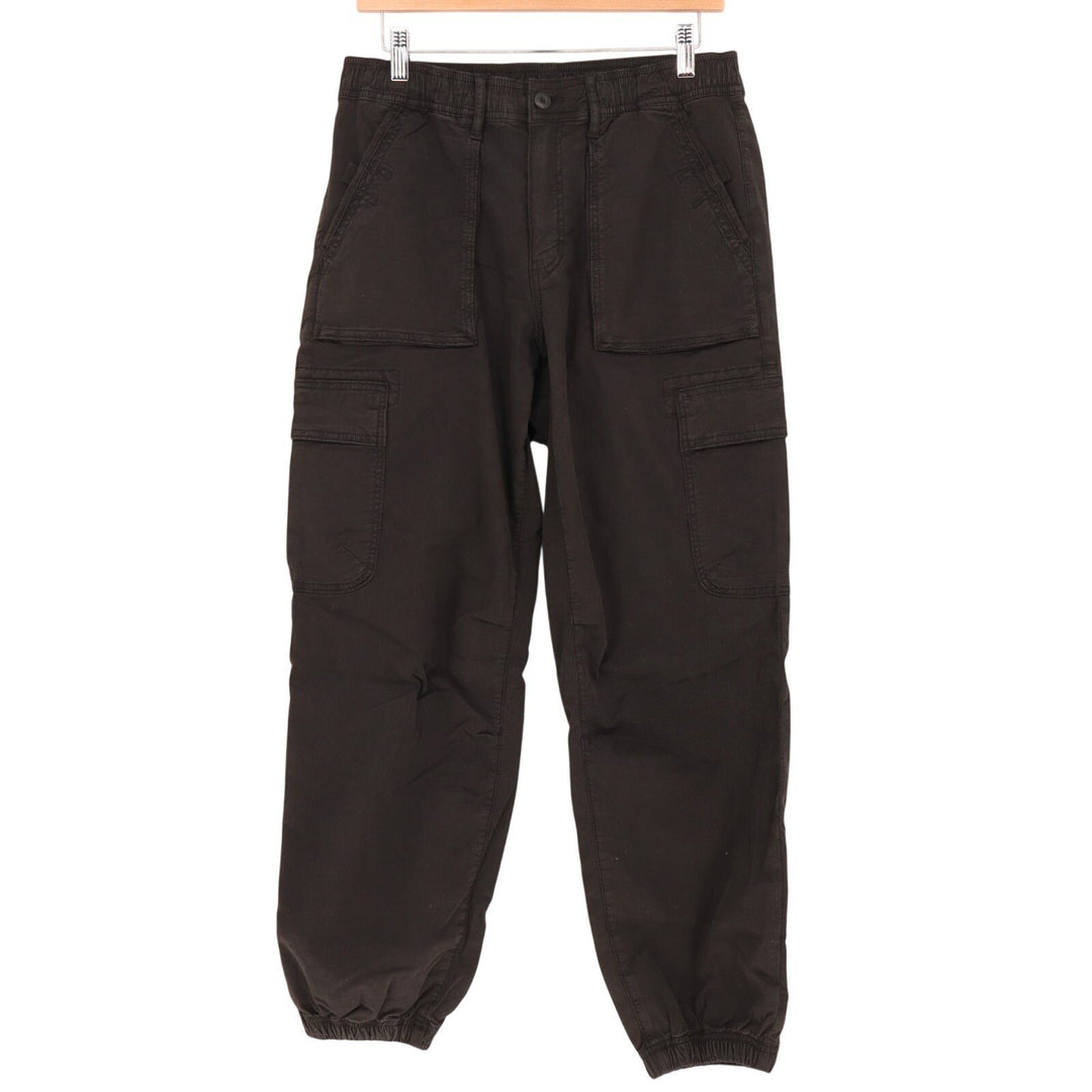 American Eagle Outfitters Cargo Jogger Pants Womens 6 Black Stretch Tapered Leg