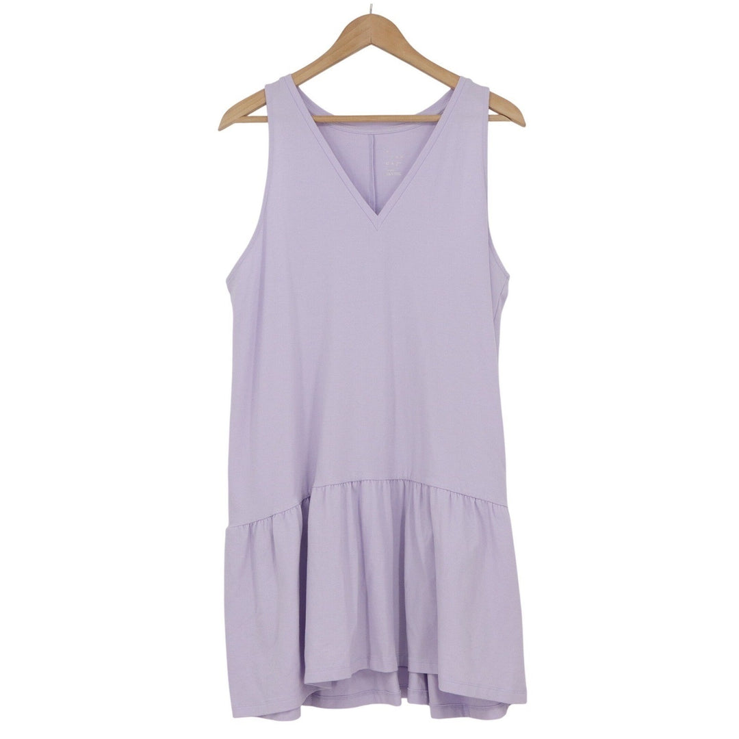 A New Day Lavender Purple V-Neck Ruffle Drop Waist Mini Dress Large