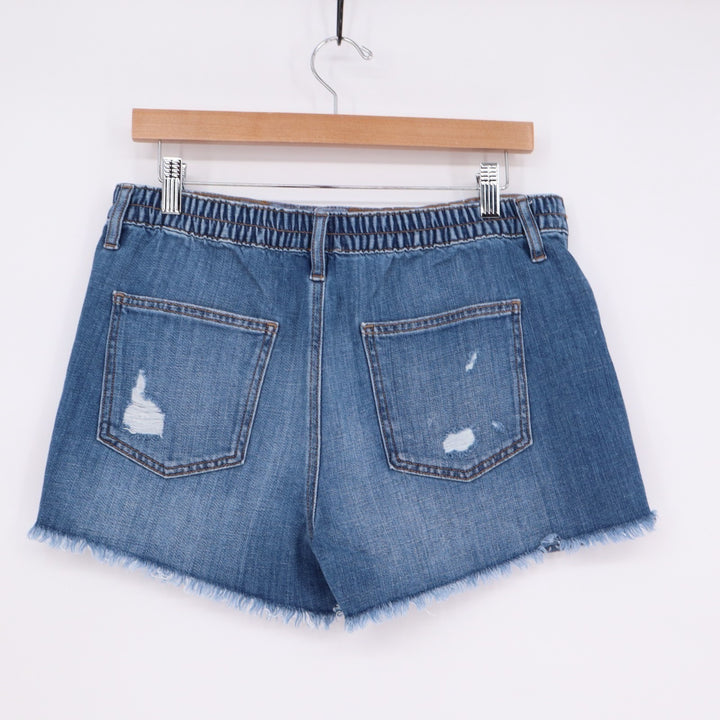 Aerie Daydream Cut-Off Shorts Womens Medium Blue Denim Cotton Raw Hem Distressed