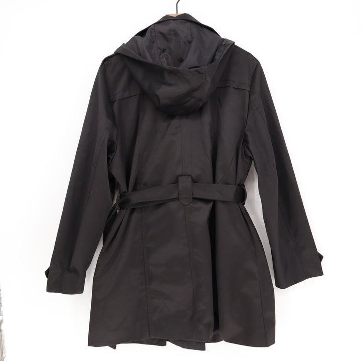 Free Country Black Double Breasted Belted Trench Coat with Hood Size 2XL