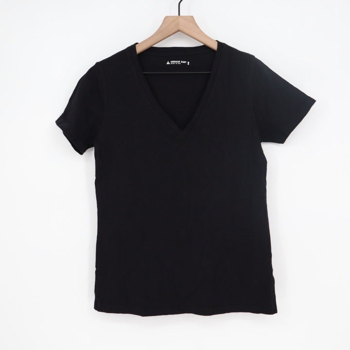 American Giant Women's Classic Cotton V-Neck Tee Size S Made In USA