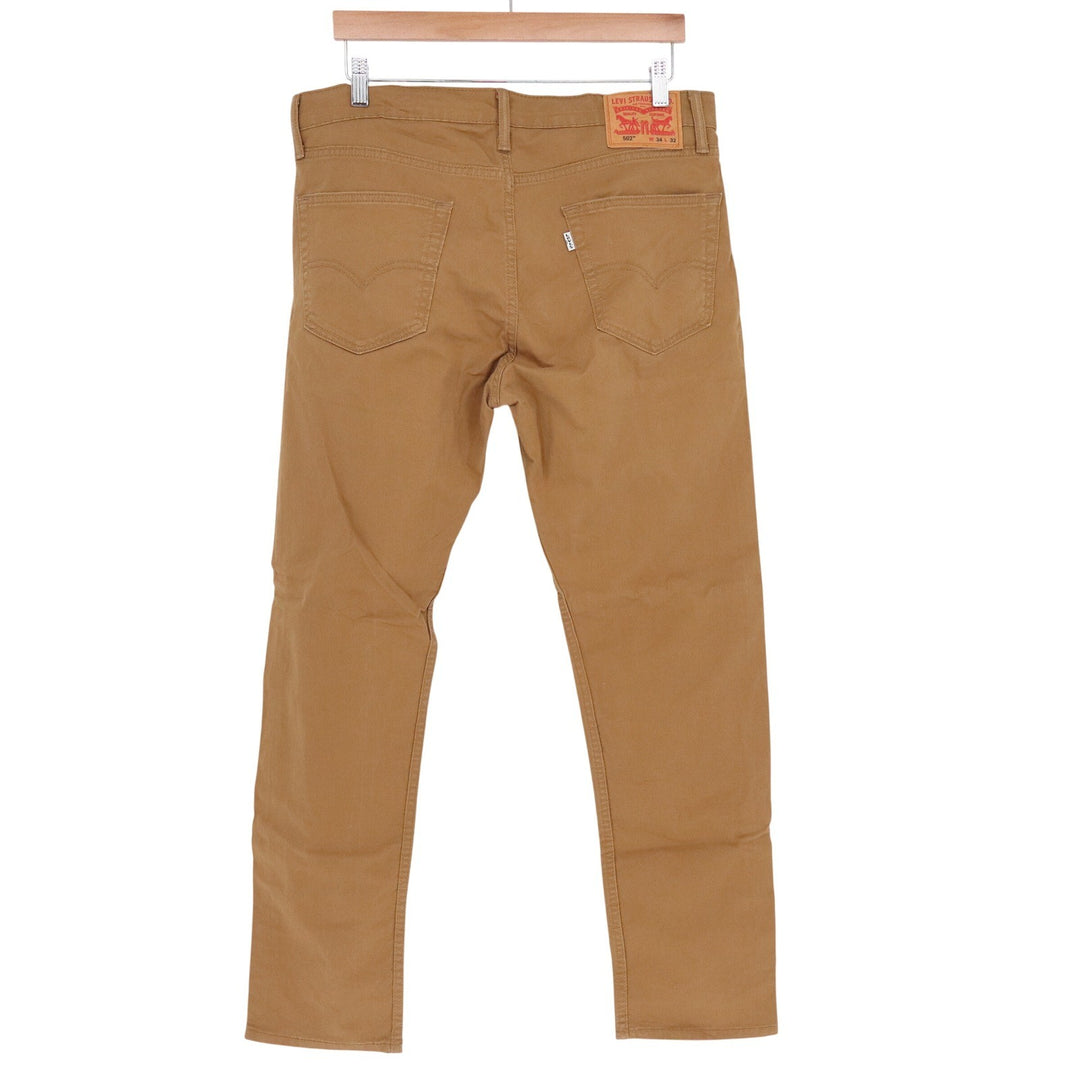 Levis 502 Regular Taper Pants Mens 34x32 Tan Brown Stretch Twill Chino