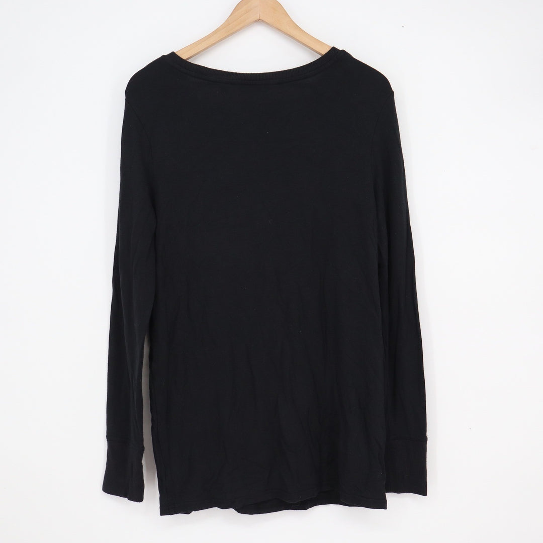 Athleta Women's Black Side Knot Twist Long Sleeve Modal Top Size M