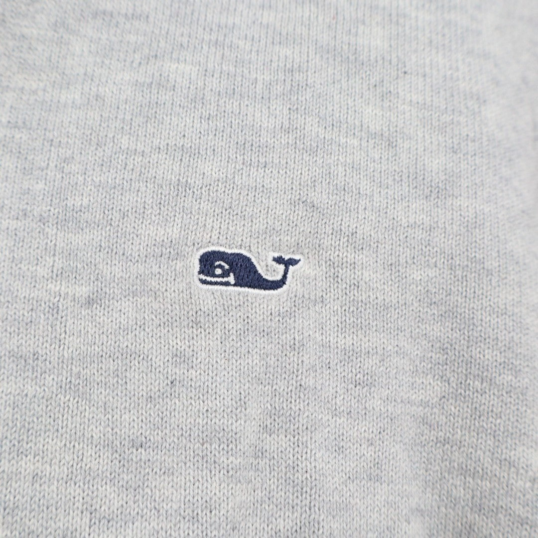 Vineyard Vines Sweater Mens Large Gray Quarter-Zip Mock Neck Long Sleeve Ribbed