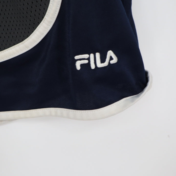 Fila Shorts Mens XXL Basketball Grey Navy Blue Mesh Embroidered Logo Excellent