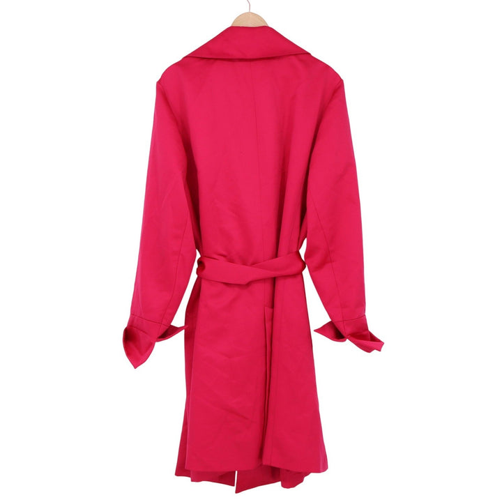 Talbots Trench Coat Womens 3X Classic Magenta Tie Waist Long Sleeve Good