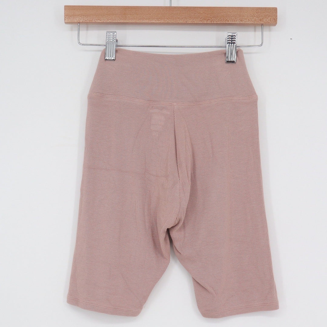 Natural Life Ribbed Biker Shorts Mauve High Waisted Boho Lounge Size M