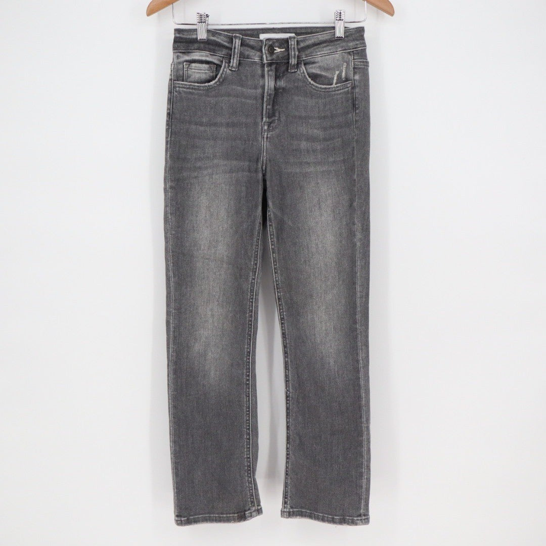 Flying Monkey Gray Wash Denim Jeans Straight Leg Distressed Size 24 Style F4754