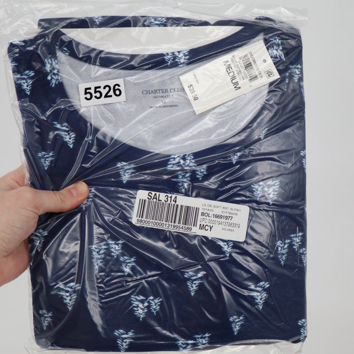 Charter Club Intimates Navy Forest Stroll Soft Knit Sleepshirt Medium