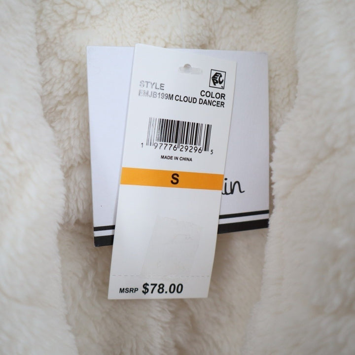 Linea Donatella Wrap Bathrobe Womens Small White Fleece Cable Knit Shawl Collar