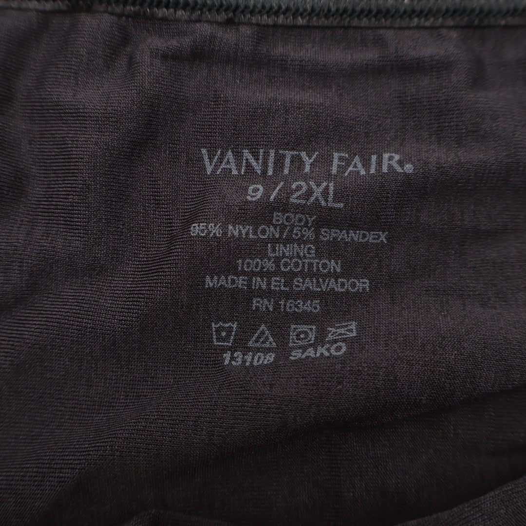 Vanity Fair Illumination Hi-Cut Brief Underwear Women 2XL Midnight Black Stretch
