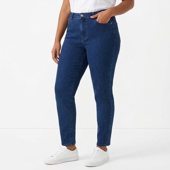 J.Jill Premium-Flex Leggings Jeans Women 16 Black Denim cotton Stretch High-Rise