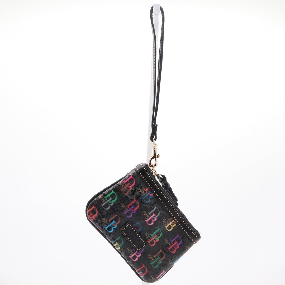 Dooney & Bourke Black Rainbow Monogram Wristlet Pouch