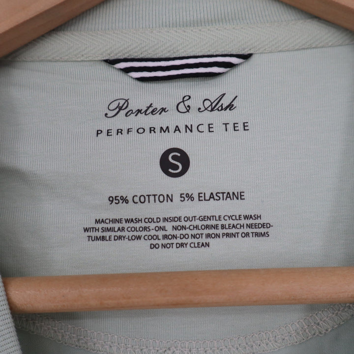 Porter & Ash Performance Tee Mens Small Sage Green Short Sleeve Cotton Stretch