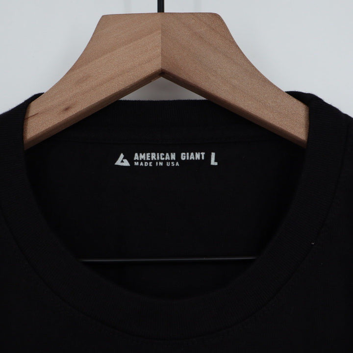 American Giant Classic Tee Black Crew Neck Short Sleeve Made in USA Mens L